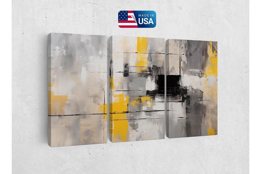 a painting on a wall with a us flag in the background