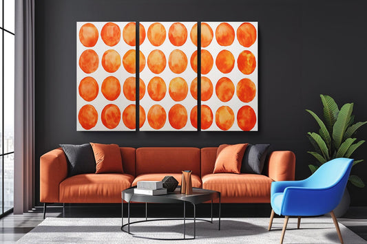 a living room filled with furniture and a painting on the wall