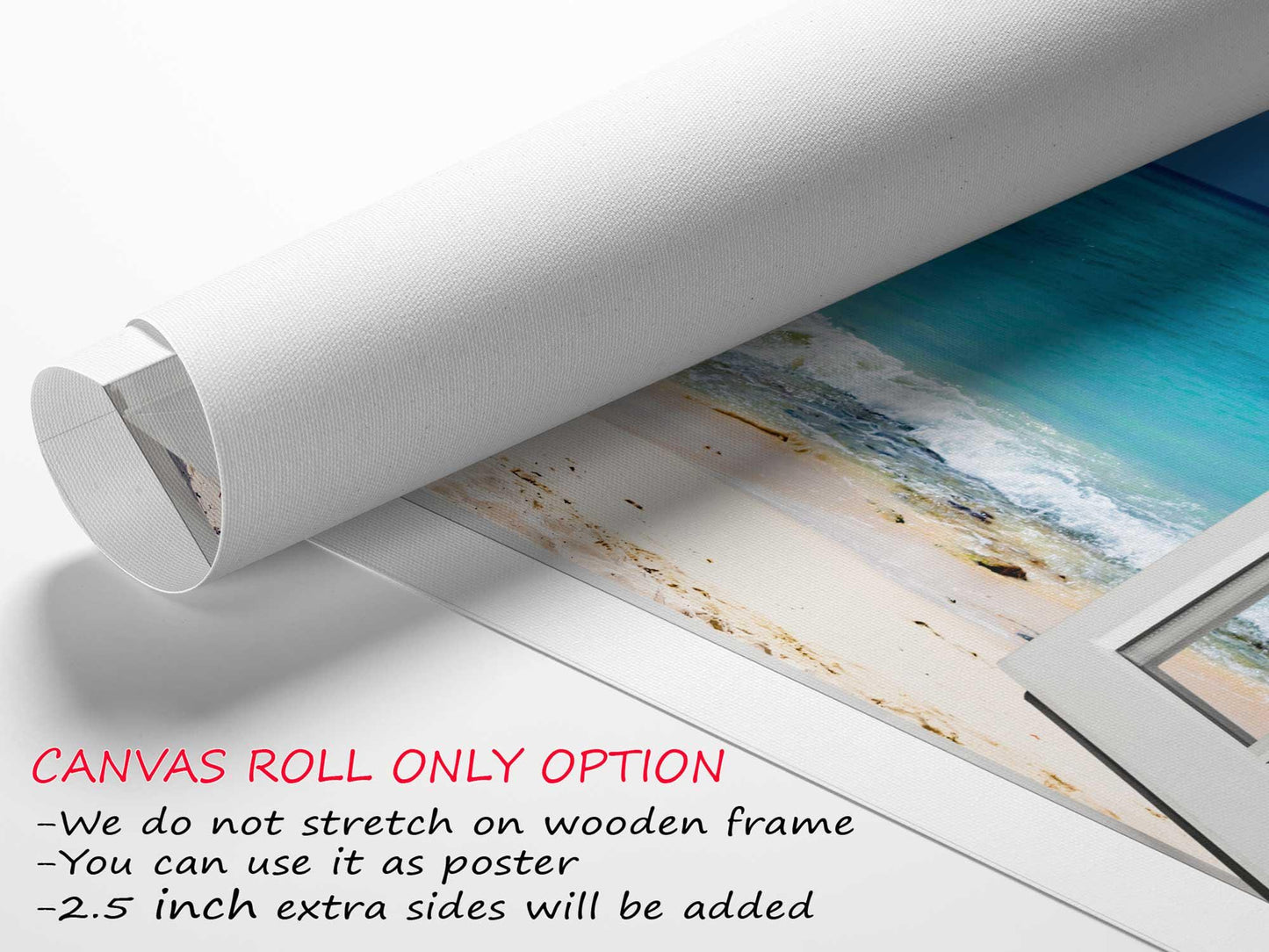 a roll of paper with a picture of a beach on it