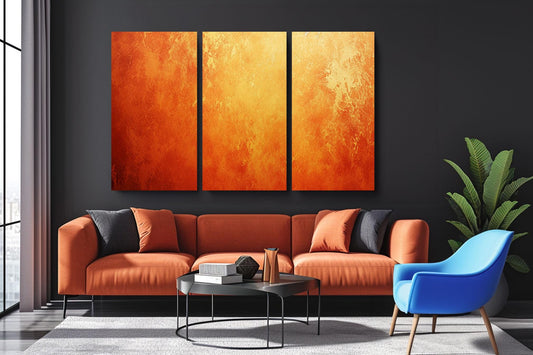 a living room with a couch a chair and a painting on the wall