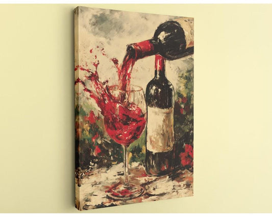 a glass of red wine being poured into a glass, with the wine's rich red color visible as it flows into the glass.