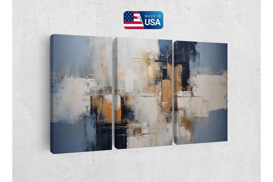 a painting on a wall with a us flag in the background