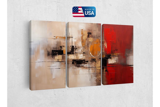 a painting on a wall with a us flag in the background
