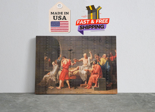 Death of Socrates Canvas | Museum-Quality Art Print by Jacques-Louis David - Ready to Hang