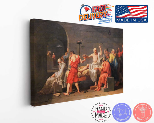 Death of Socrates Canvas | Museum-Quality Art Print by Jacques-Louis David - Ready to Hang