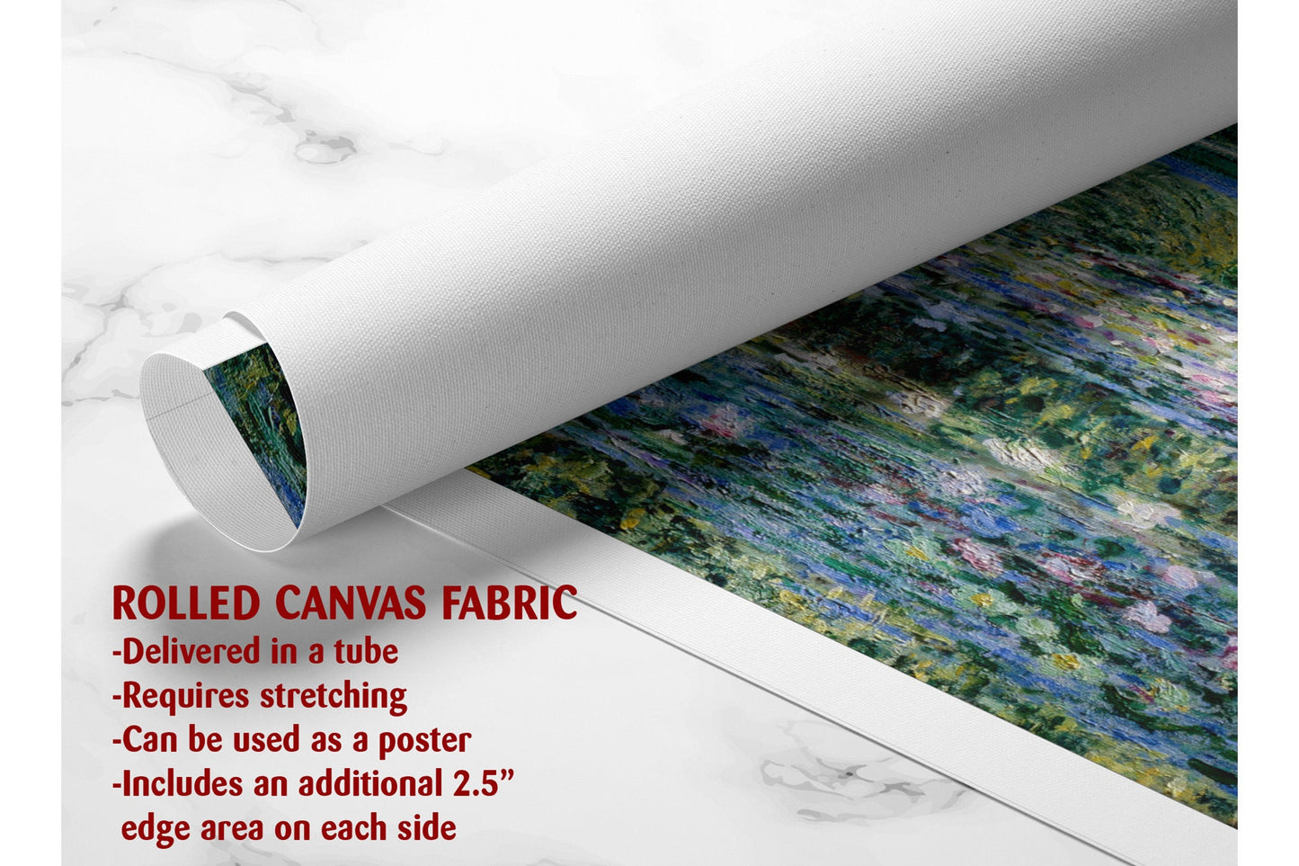 Monet Water Lily Canvas – Modern Impressionist Wall Art | Ready to Hang Print