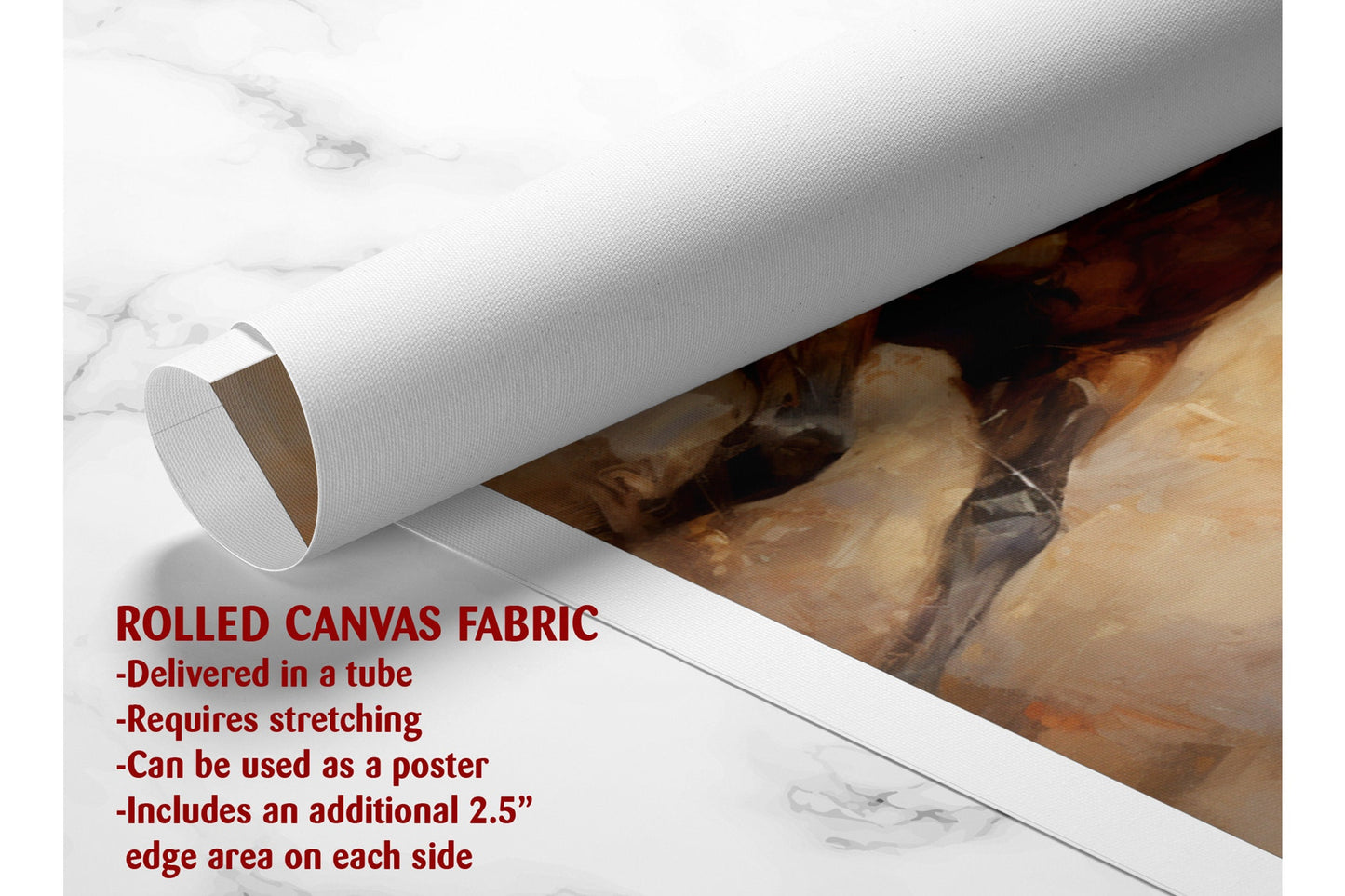 Horse Oil Painting - Galloping Brown Horse Canvas Art Print | Museum Quality