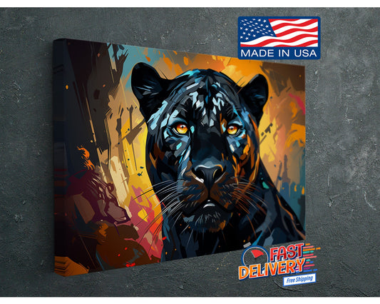 Black Panther Art Print - African Animal Print Canvas Wall Art | Museum Quality