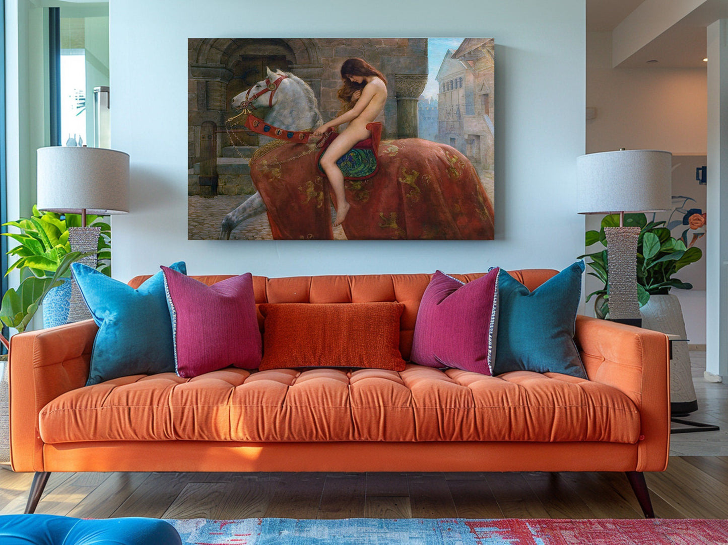 Lady Godiva Painting - John Collier Canvas Wall Art | Museum Quality Print