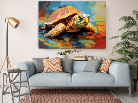 Fauvism Turtle Painting - Colorful Canvas Print | Museum Quality Wall Decor