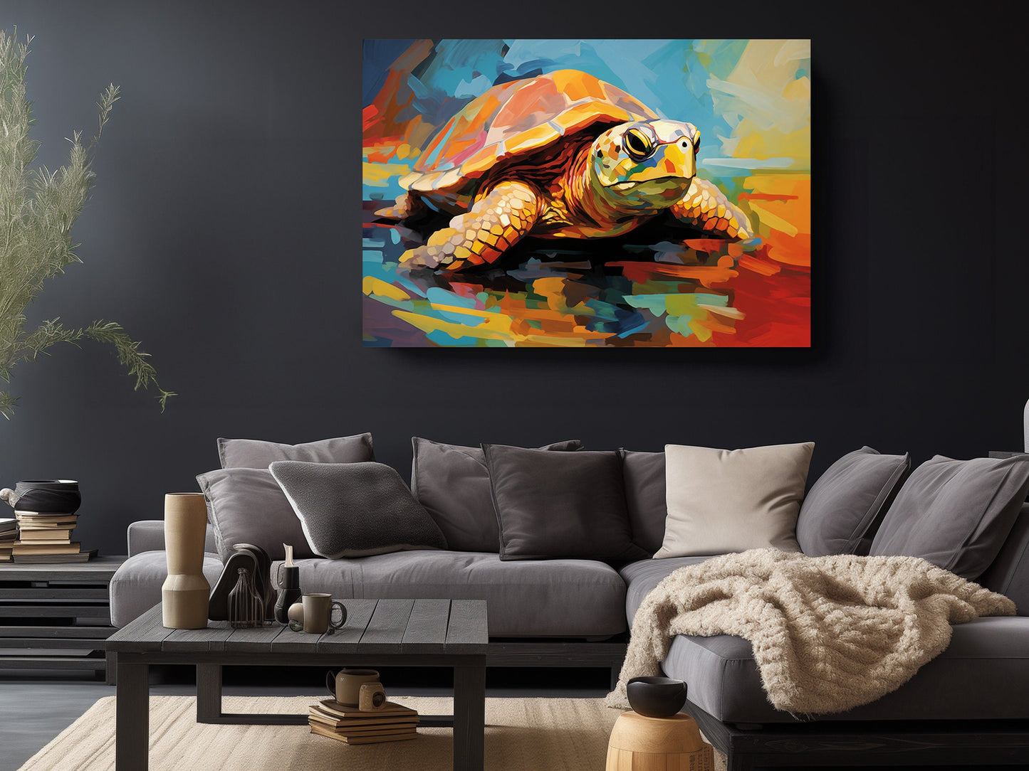 Fauvism Turtle Painting - Colorful Canvas Print | Museum Quality Wall Decor
