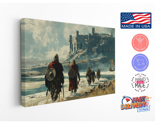 Viking Raid Canvas Print – Historic Wall Art | Ready to Hang or Rolled Canvas