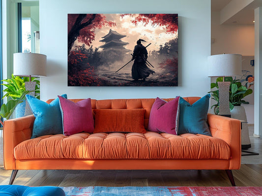 Samurai Canvas Art – Japanese Warrior Print | Ready to Hang or Rolled Canvas