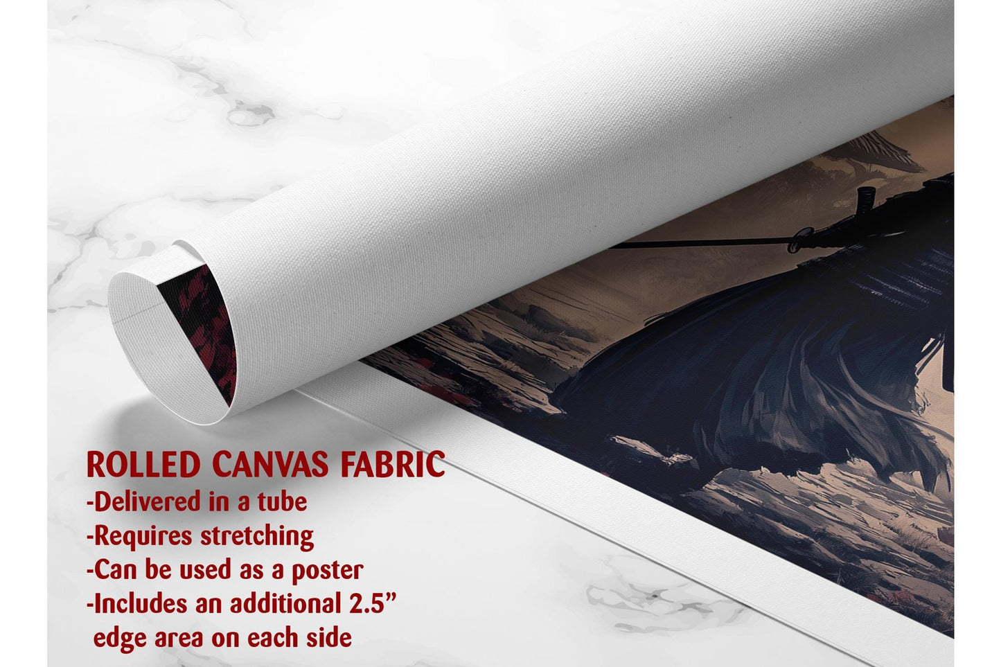 Samurai Canvas Art – Japanese Warrior Print | Ready to Hang or Rolled Canvas