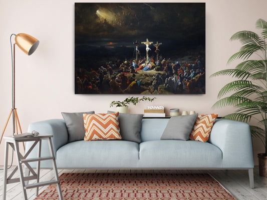 Religious Canvas Print – The Last Sigh of Christ by Julien Michel Gué | Museum Quality Art