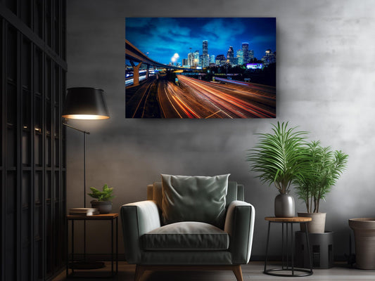 Houston Cityscape Canvas – Motivational Wall Art | Texas City Wall Decor Print
