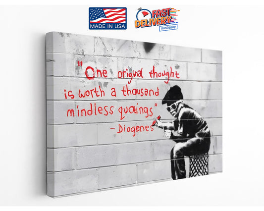 Canvas Art Print - Banksy Style Ready to Hang Museum Quality Wall Decor