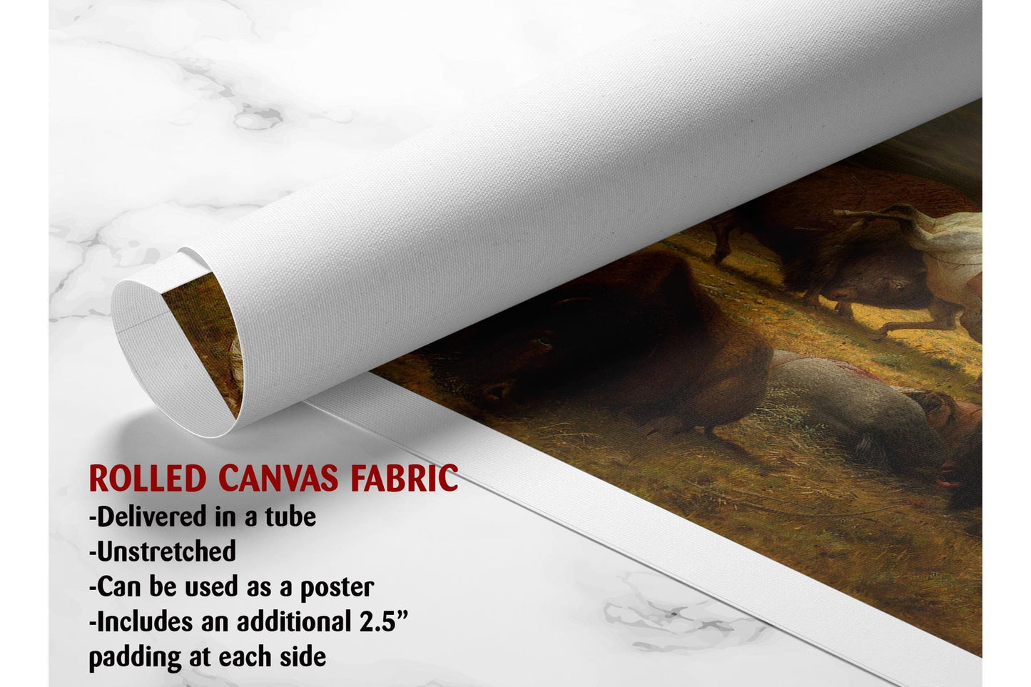 Buffalo Hunt Canvas | Native American Print - Western Wall Art, Ready to Hang