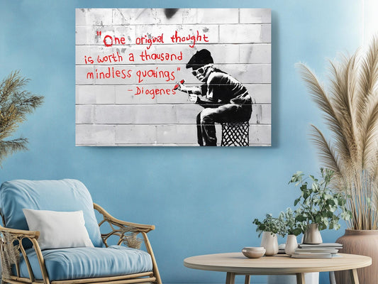 Canvas Art Print - Banksy Style Ready to Hang Museum Quality Wall Decor