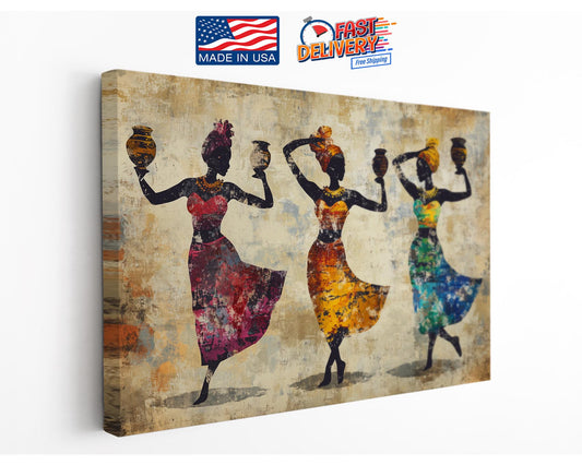 African Dance Canvas Art – Tribal Wall Decor | Modern Home Prints Ready to Hang