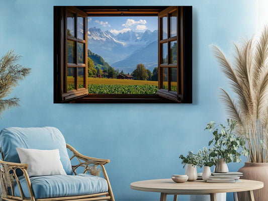 Mountain Canvas Art - Alpine Landscape Wall Art | Ready to Hang Canvas Print