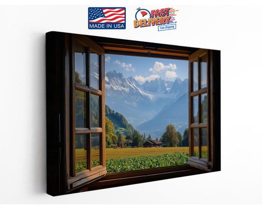 Mountain Canvas Art - Alpine Landscape Wall Art | Ready to Hang Canvas Print