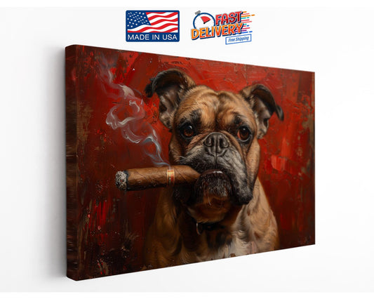 Bulldog Canvas Print – Bold Urban Dog Art | Ready to Hang or Rolled Canvas