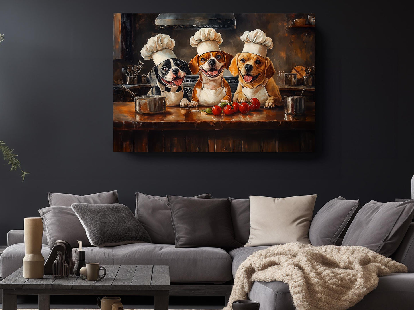 Chef Dogs Canvas Print – Fun Kitchen Wall Art | Ready to Hang or Rolled Canvas