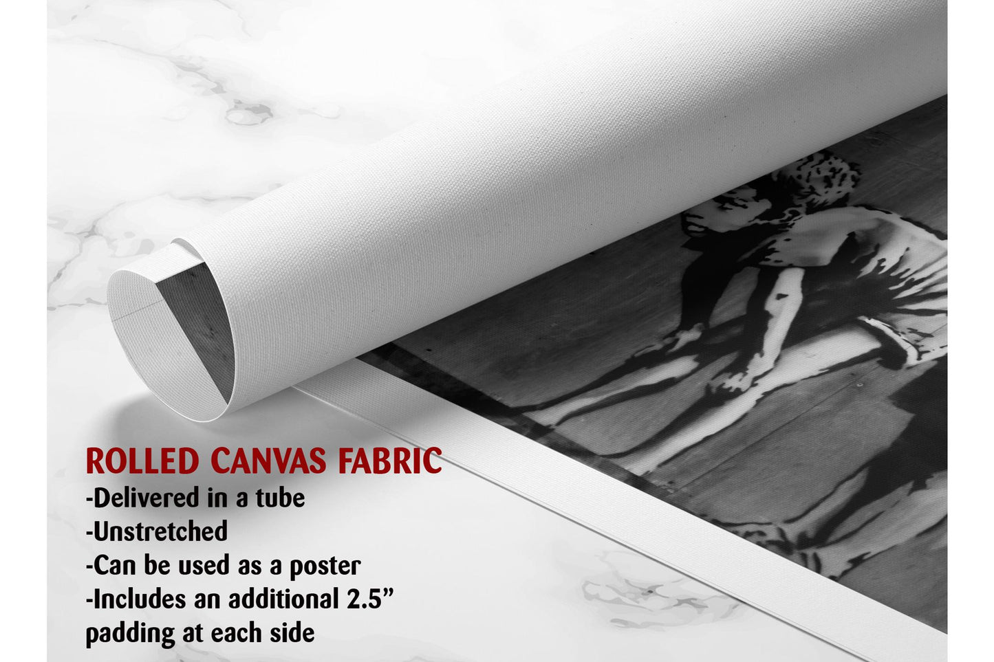 Street Art Canvas Print – Black and White Stencil Urban Wall Decor, Ready to Hang