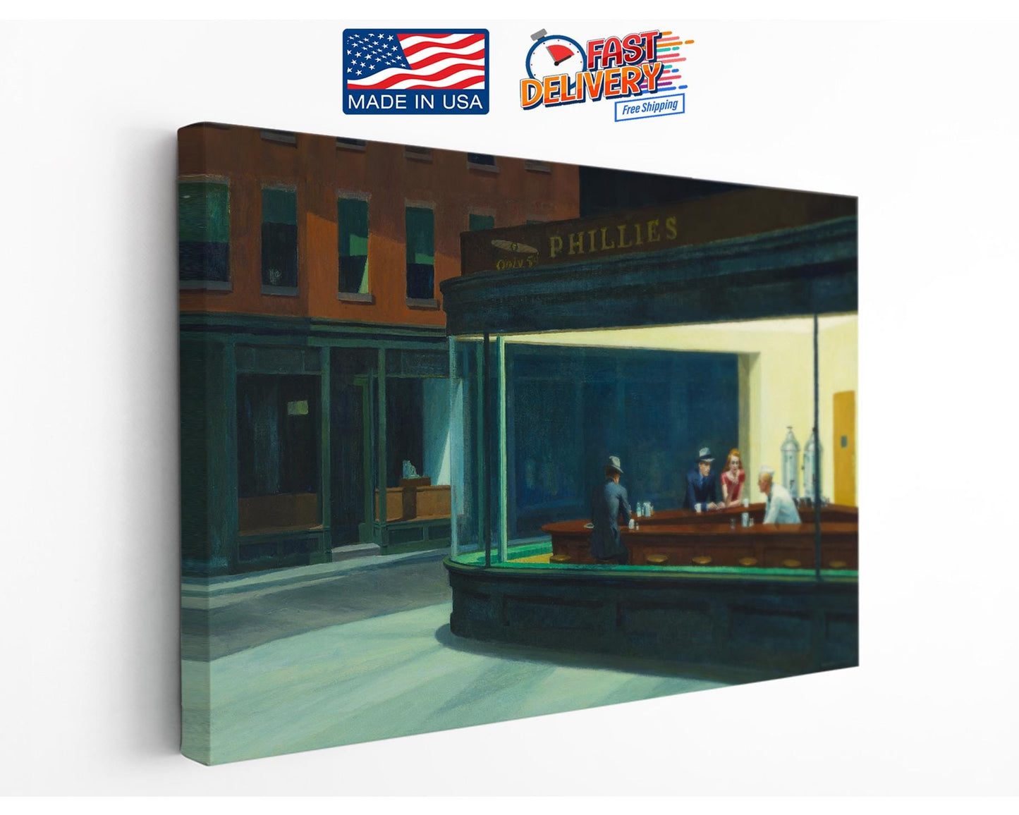 Nighthawks Canvas Print – Edward Hopper Art | Classic Diner Wall Decor