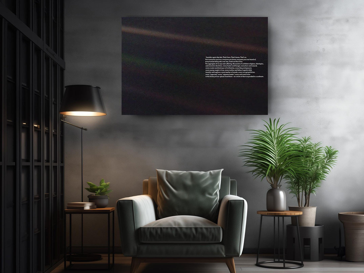 Space Galaxy Canvas Print - Motivational Wall Art | Pale Blue Dot, Museum Quality