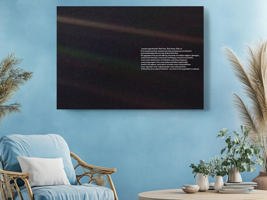 Space Galaxy Canvas Print - Motivational Wall Art | Pale Blue Dot, Museum Quality