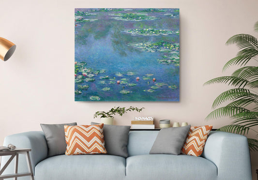Monet Water Lilies Print – Modern Impressionist Wall Art on Canvas