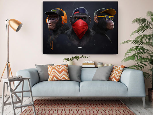 Three Wise Monkeys Canvas | Museum Quality Print - Ready to Hang Wall Art