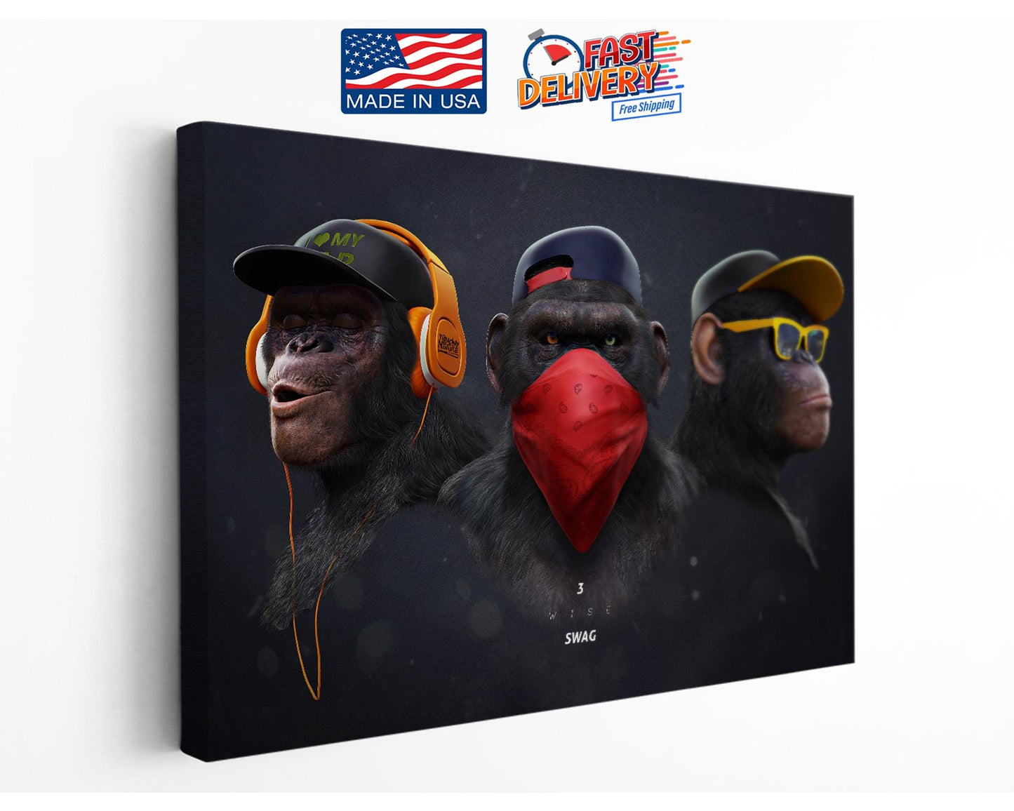 Three Wise Monkeys Canvas | Museum Quality Print - Ready to Hang Wall Art
