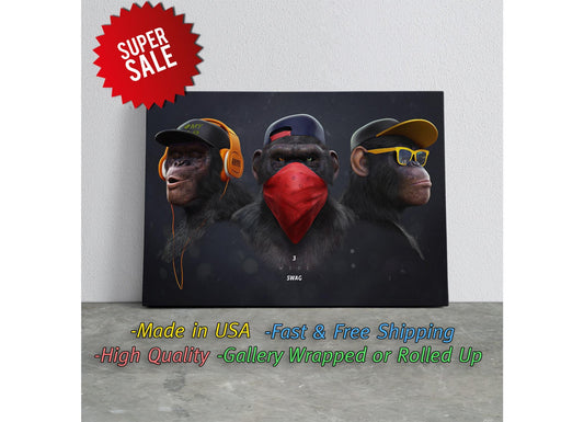 Three Wise Monkeys Canvas | Museum Quality Print - Ready to Hang Wall Art