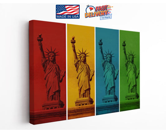 Pop Art Canvas - NYC Statue of Liberty Colorful Wall Art | Ready to Hang