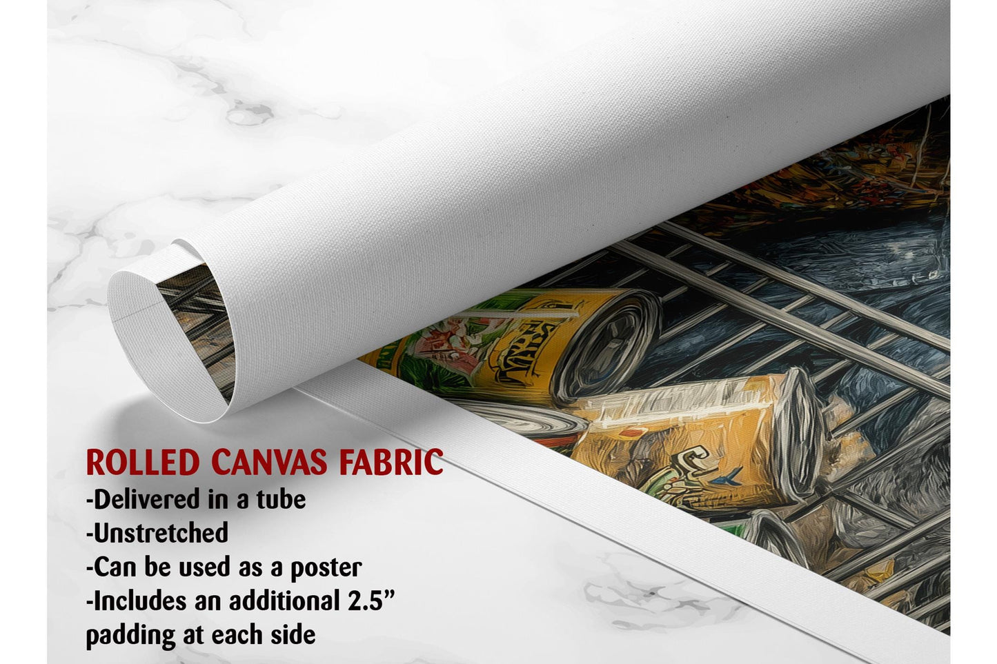 Cat Canvas Art - Funny Grocery Shopper Print | Colorful Kitchen Wall Decor