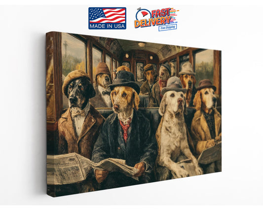Dog Canvas Wall Art – Vintage Dog Print on Museum Quality Canvas, Framed or Rolled
