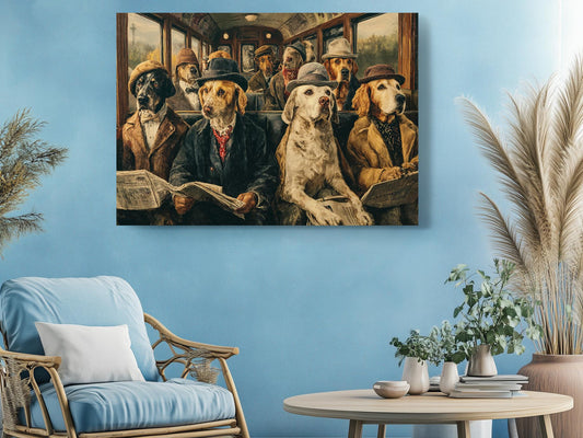 Dog Canvas Wall Art – Vintage Dog Print on Museum Quality Canvas, Framed or Rolled