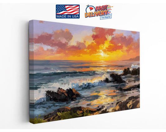Ocean Waves Canvas Art – Coastal Wall Decor | Framed Or Rolled Seascape Print