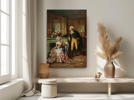 American History Canvas – Betsy Ross Artwork & George Washington Painting | Museum-Quality Print