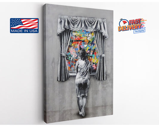 Pop Art Canvas Print – Vibrant Urban Wall Decor With Peace Sign Artwork