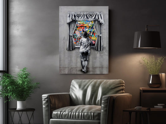 Pop Art Canvas Print – Vibrant Urban Wall Decor With Peace Sign Artwork