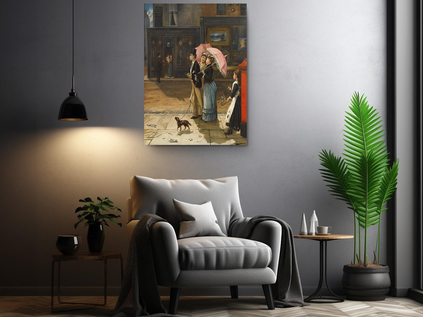 Victorian Street Canvas – Museum Quality Art Print, Framed Wall Decor