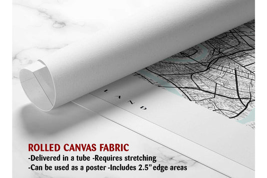 Bangkok Map Canvas | Modern City Map Print – Minimalist Thailand Wall Art