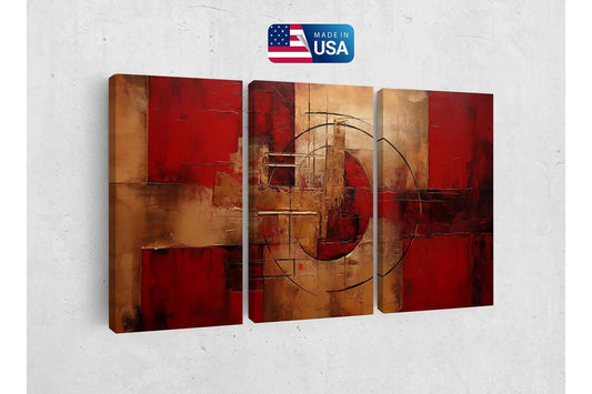 a painting on a wall with a us flag in the background