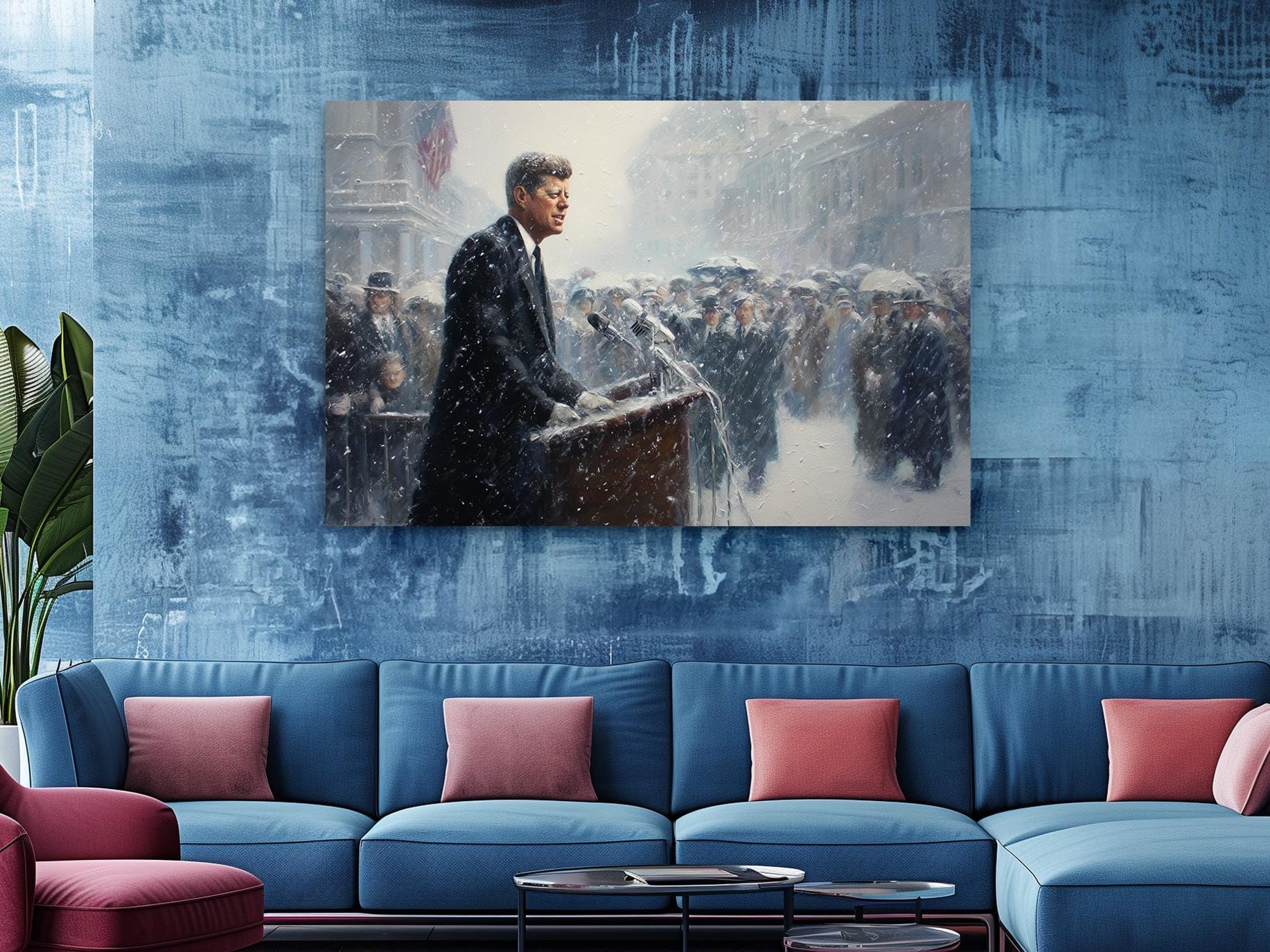 a man standing at a podium, addressing a crowd of people.