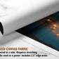 The image is a rolled canvas fabric, which is a type of canvas material used for painting or printing. It is described as a tube-delivered canvas fabric, which means it is delivered in a tube and requires stretching before use. It can be used as a poster with a 2.5&quot; edge area.