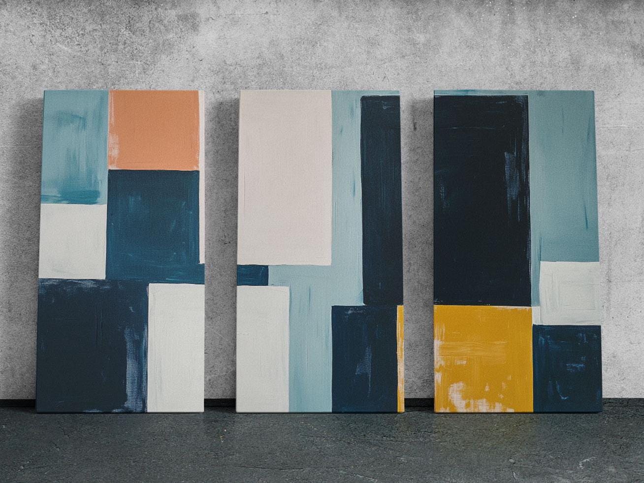 a painting on a wall with different colors